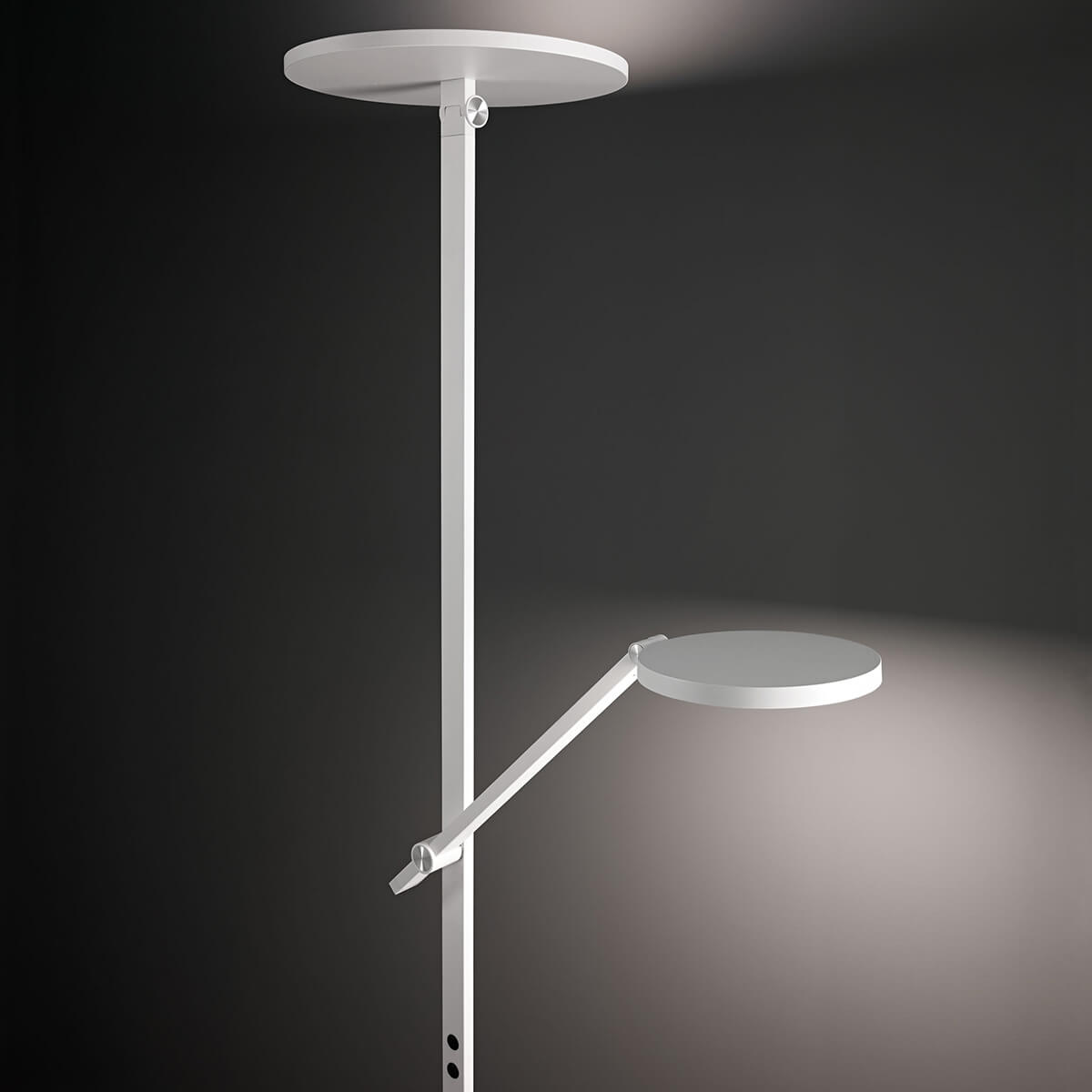 Fabas Luce Regina LED Stehleuchte mit Lesearm, weiß