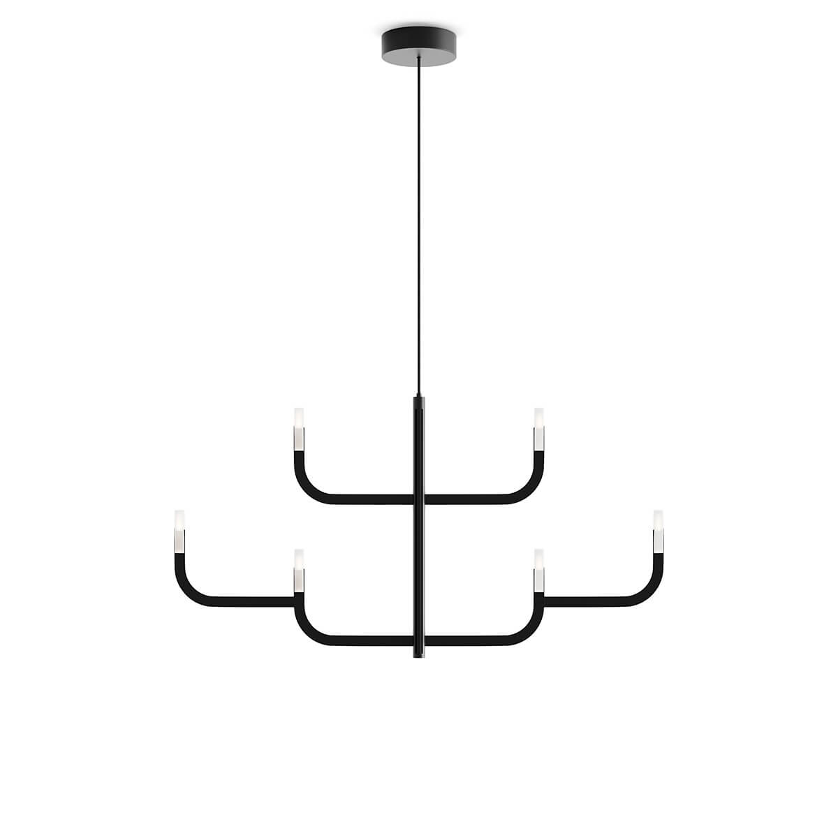 Luceplan J-us LED Sospensione, C Konfiguration, schwarz matt