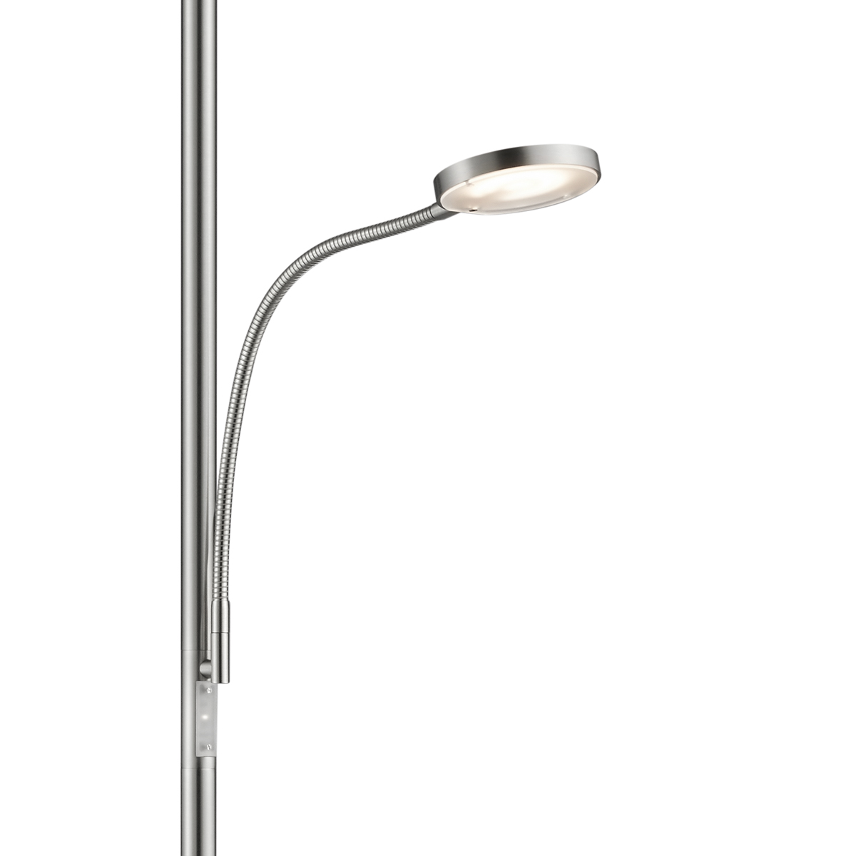 Knapstein Aura-L LED Stehleuchte mit Lesearm, Gestensteuerung, Nickel matt