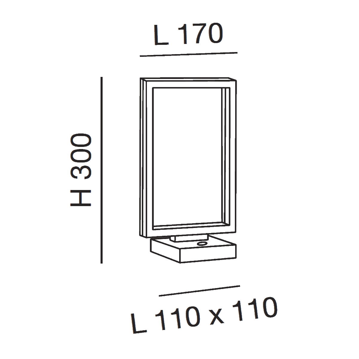 Fabas Luce Bard LED Tischleuchte, Maßzeichnung