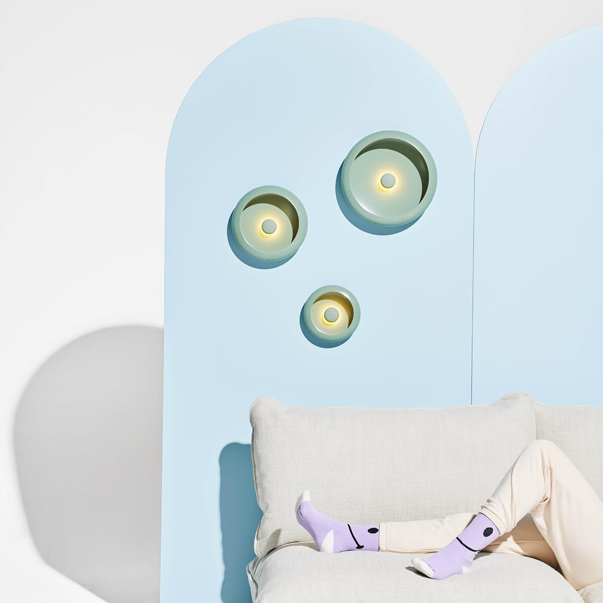 Fatboy Oloha Trio LED Akkuleuchte & Schale, Sage (dunkelgrün)