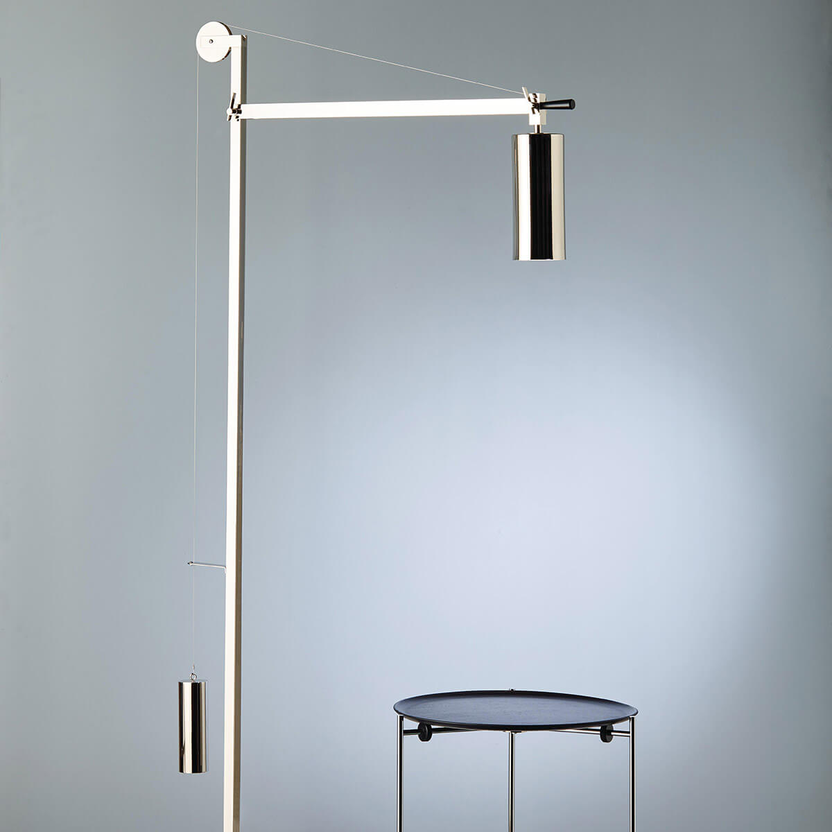 Tecnolumen BH 23 Bauhaus Stehleuchte, Metall vernickelt