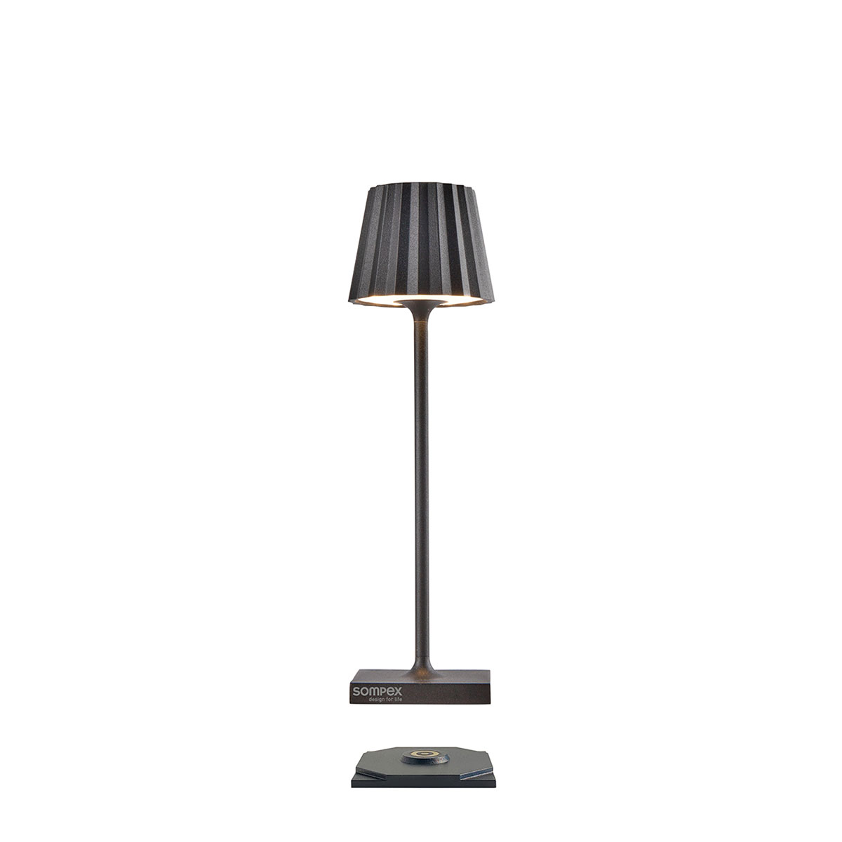 Sompex Troll Nano LED Akkuleuchte, anthrazit (Ladestation inbegriffen)
