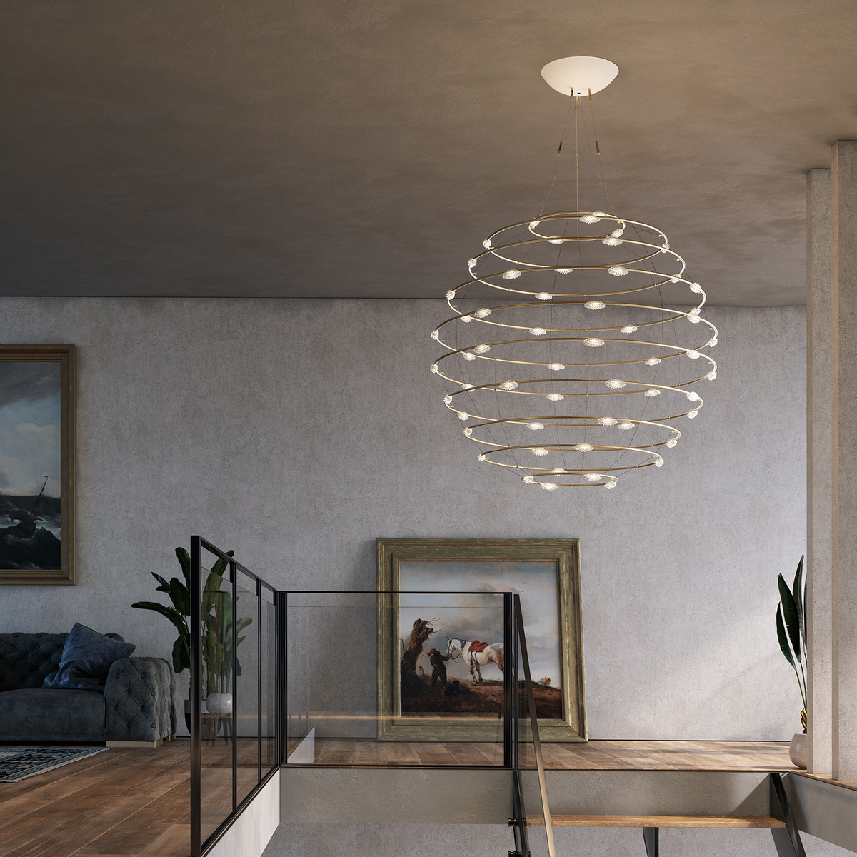 Catellani & Smith Petits Bijoux LED Pendelleuchte, Ø: 120 cm, Messing (Foto: Nava-Rapacchietta)