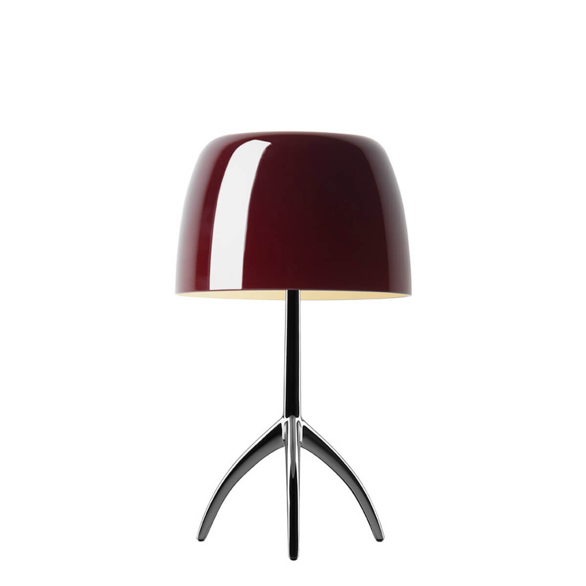 Foscarini Lumiere Piccola Tavolo, mit Dimmer, schwarzchrom / rot (ausgeschaltet)
