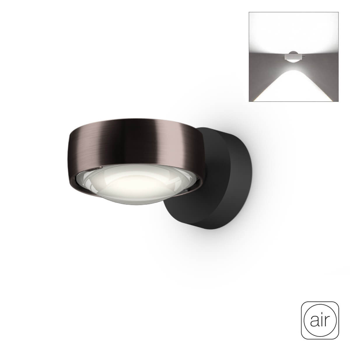 Sento E verticale up air LED Wandleuchte, 2700 K
