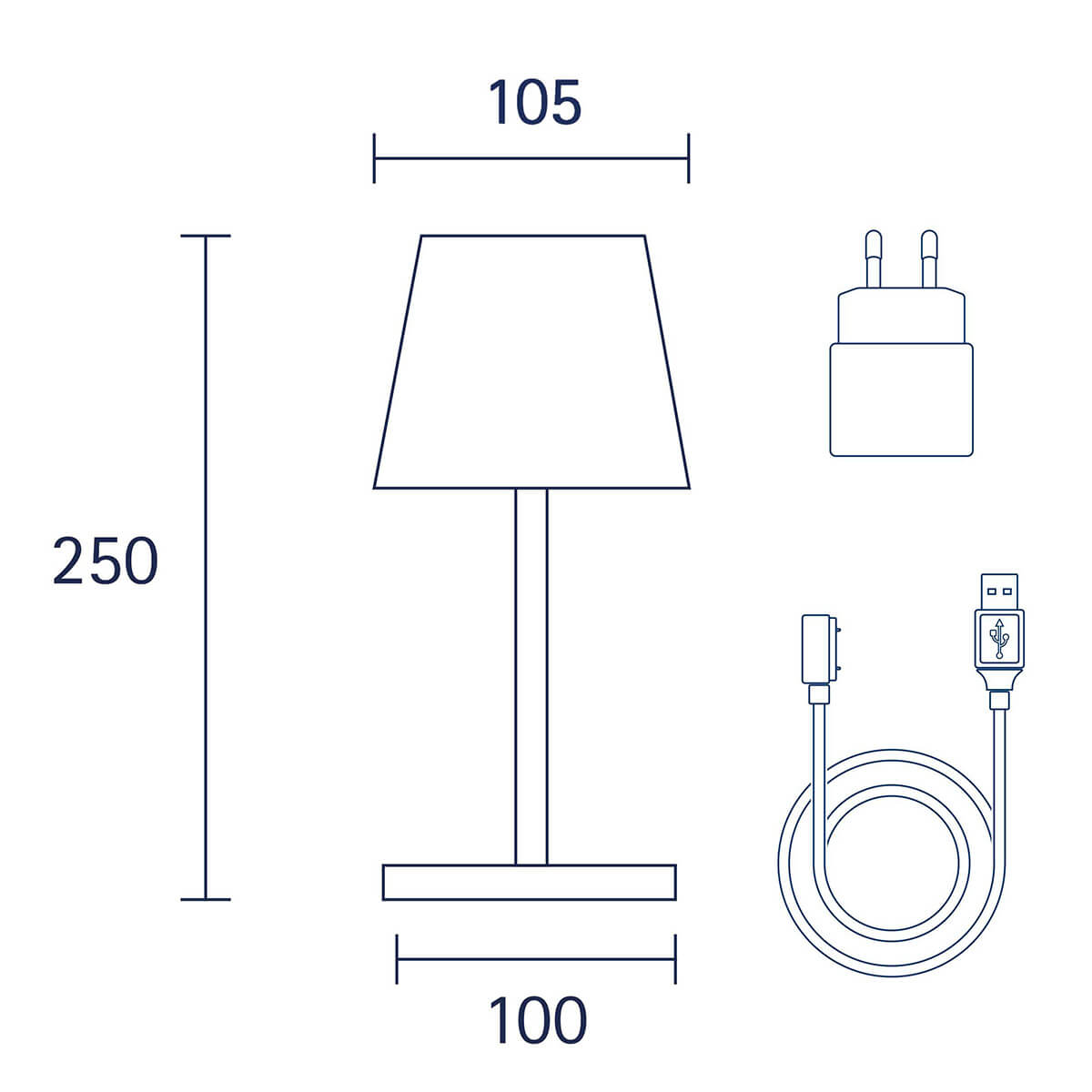 Nuindie mini LED Akkuleuchte, Flex-Mood, eckig