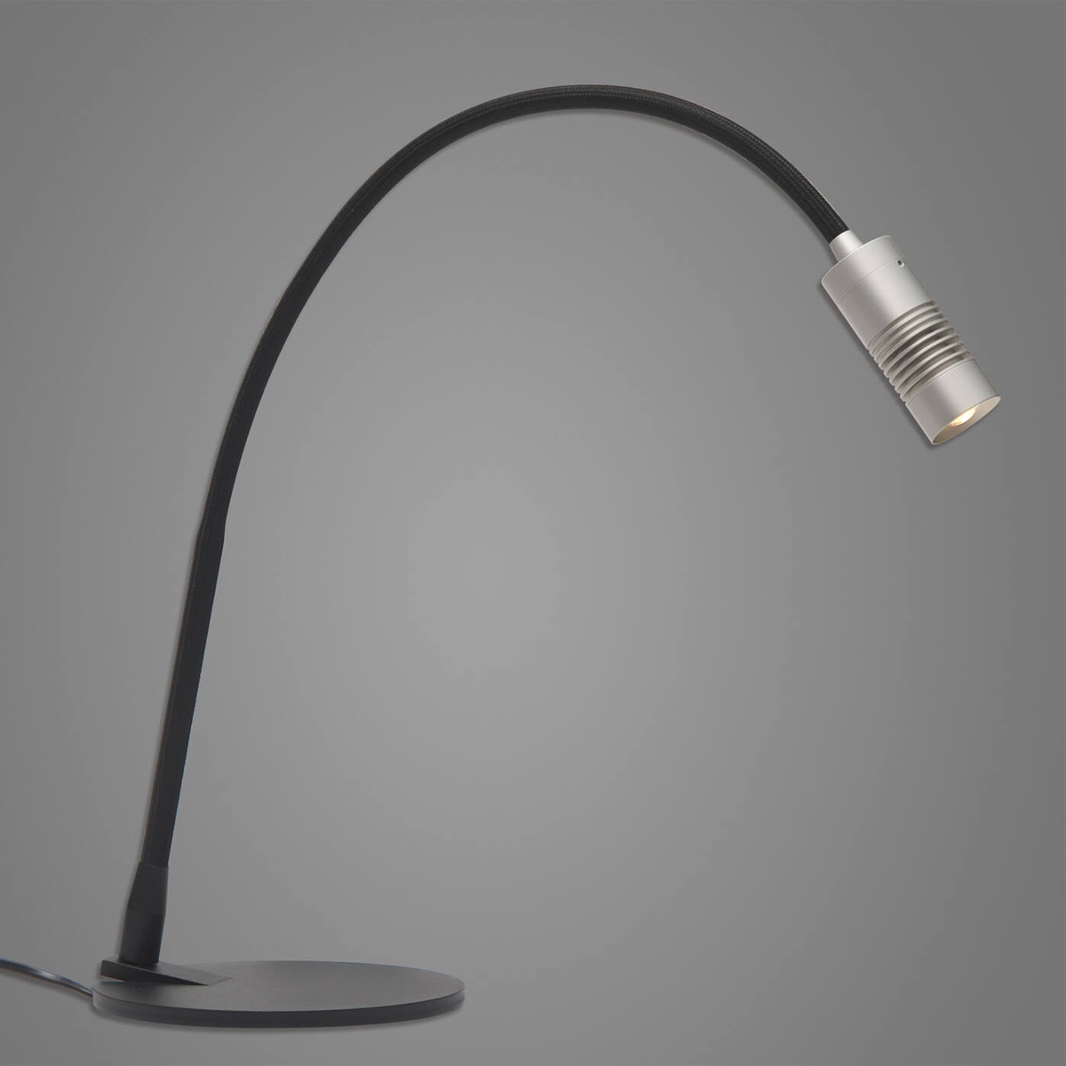 Oligo A Little Bit LED Tischleuchte, schwarz matt, Kopf: Chrom matt