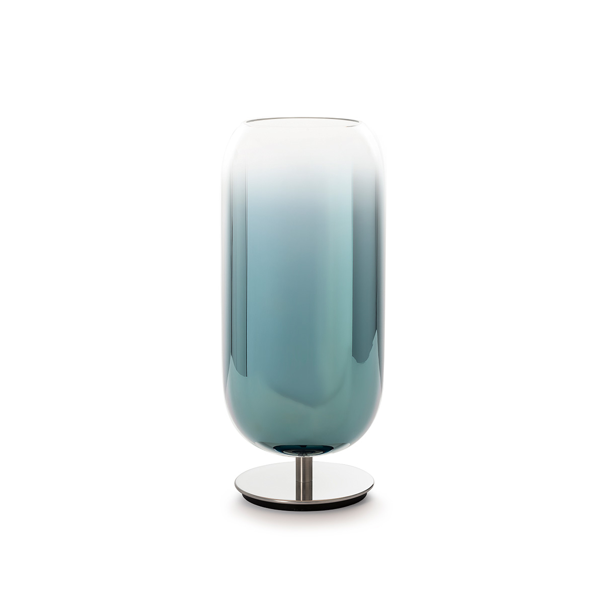 Artemide Gople Lamp Tavolo, Aluminium, Schirm: blau
