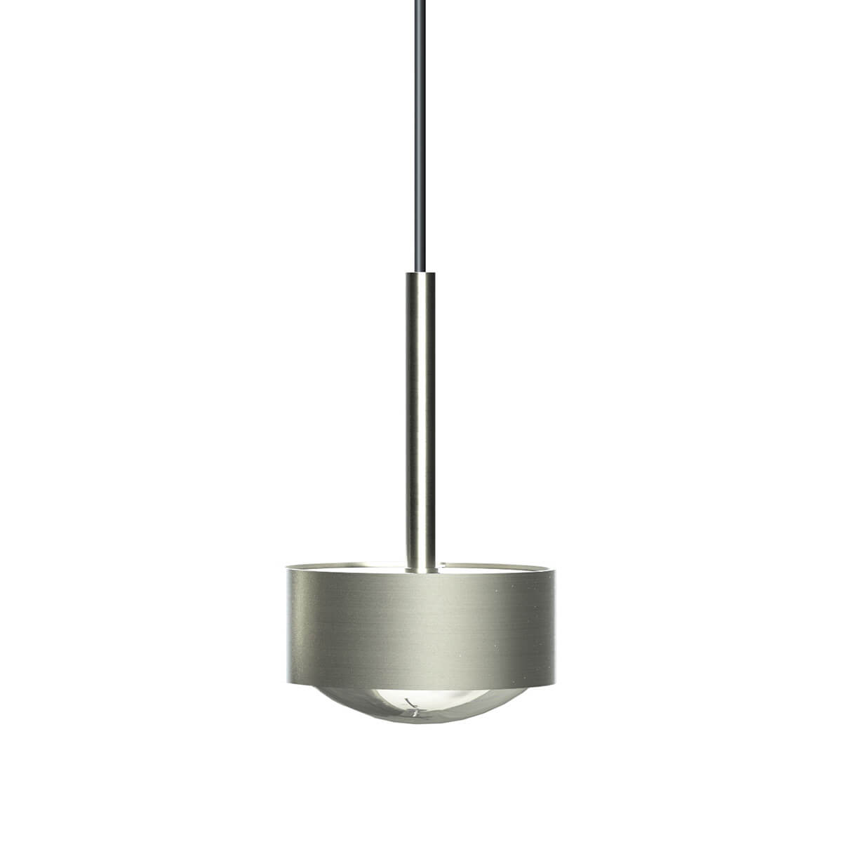 Top Light Puk Maxx Long One LED Pendelleuchte, Gehäuse, Nickel matt, mit Linse klar (nicht inbegriffen)