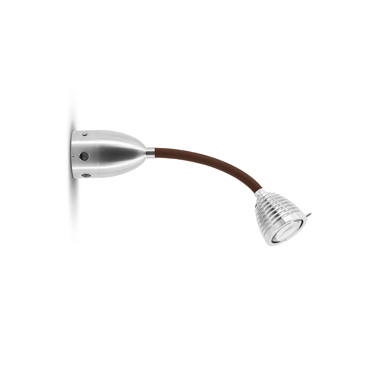 Less'n'more Athene LED Wand- / Deckenstrahler, Flexwelle: kurz, Flexwelle: Textil braun