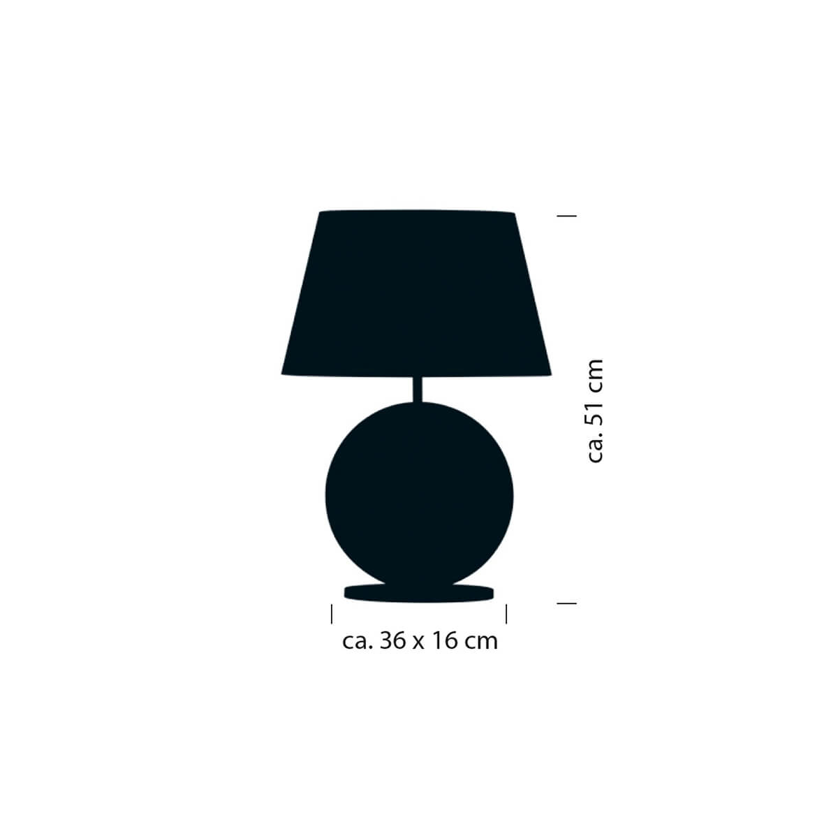 Bankamp Nero Tischleuchte, Höhe: 51 cm, Maßzeichnung