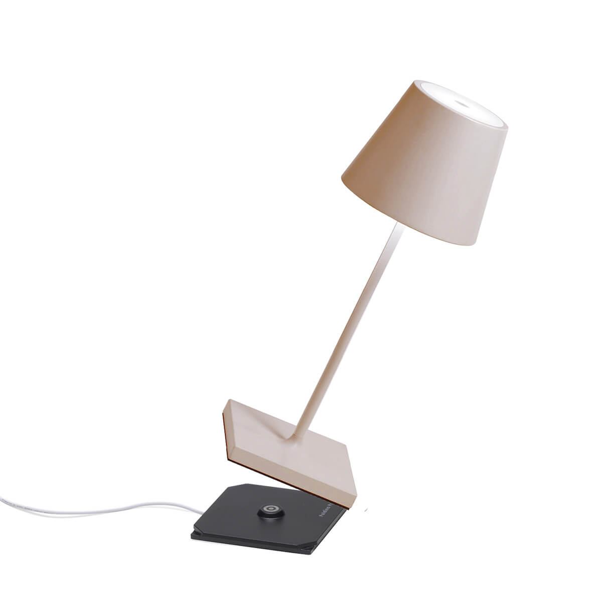Zafferano AiLati Poldina Mini Pro LED Akkuleuchte, sandfarben, Einzel-Kontaktladestation (inbegriffen)