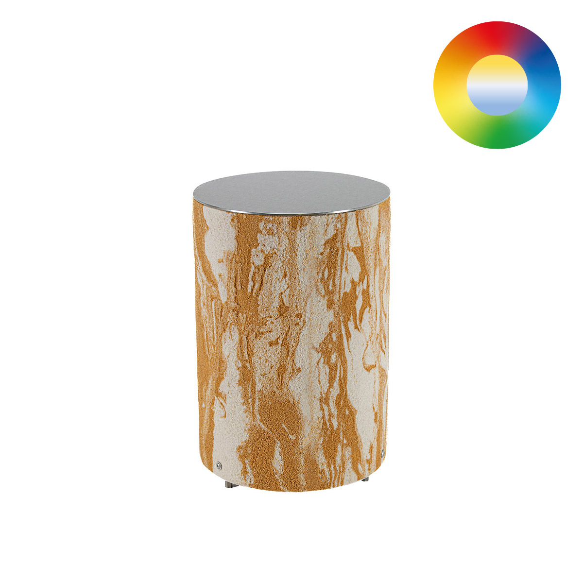 Epstein-Design Apollo Sahara RGBCCT-LED Stehleuchte / Lichtsäule, Höhe: 31 cm, Sandstein