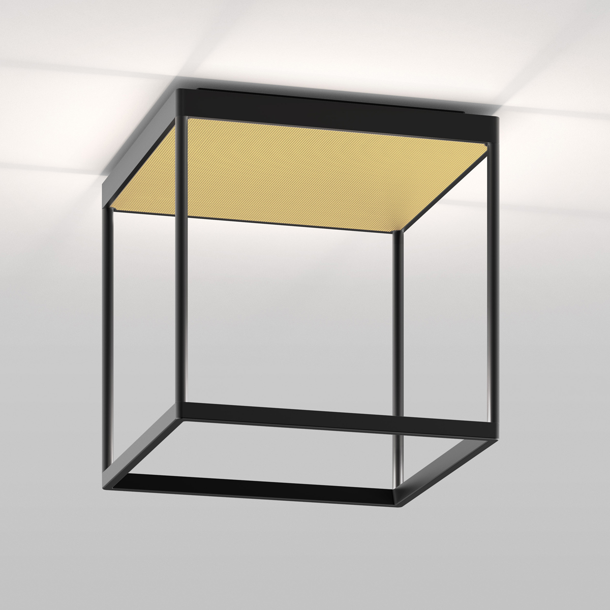 Serien.lighting Reflex² Ceiling M 300 LED Deckenleuchte, schwarz, Reflektor: Struktur Gold (©serien.lighting)