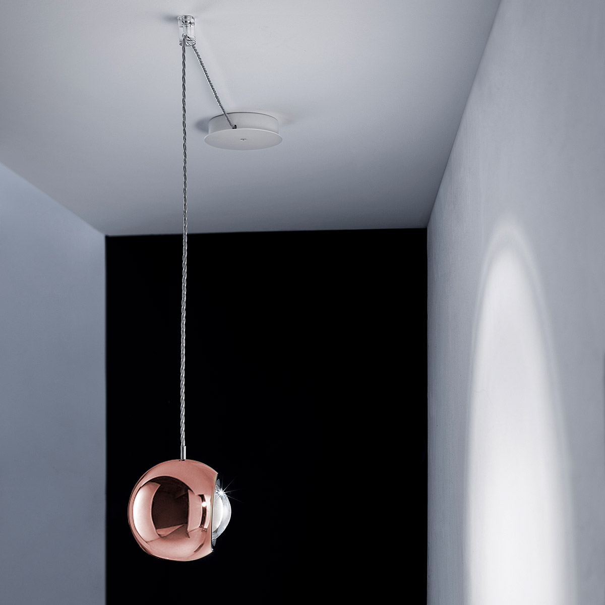 Lodes Spider LED Pendelleuchte, 1-flg., Roségold