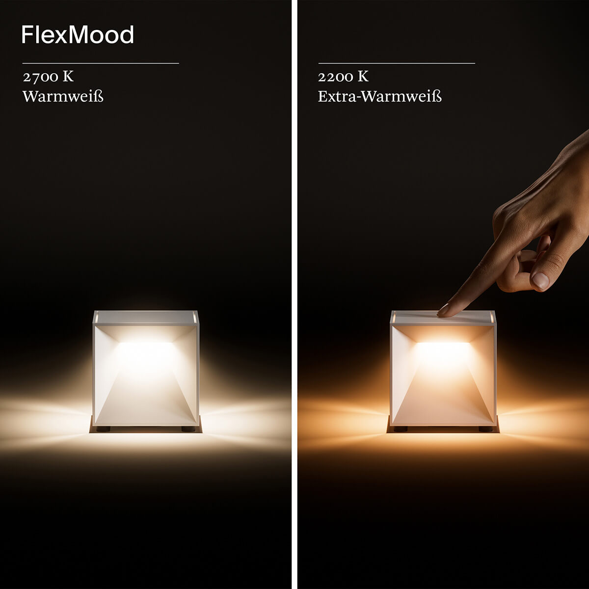 Sigor Nutalis mini LED Akkuleuchte / Akku-Wandleuchte, schneeweiß, Wechsel der Lichtfarbe dank Flex-Mood