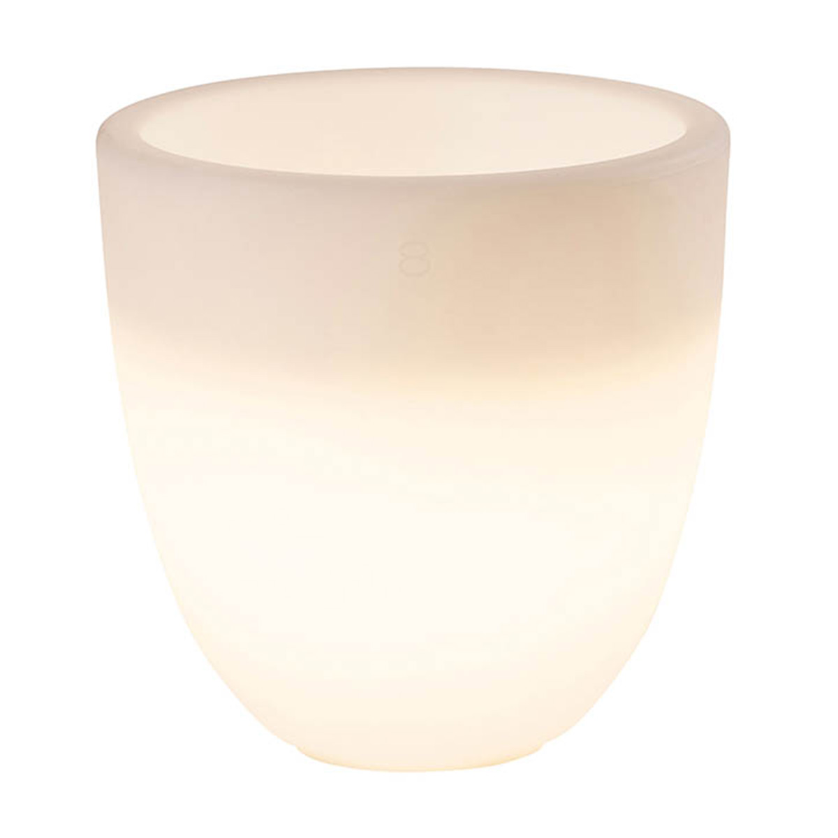8 seasons design Shining Curvy Pot S Dekoleuchte, weiß (eingeschaltet)