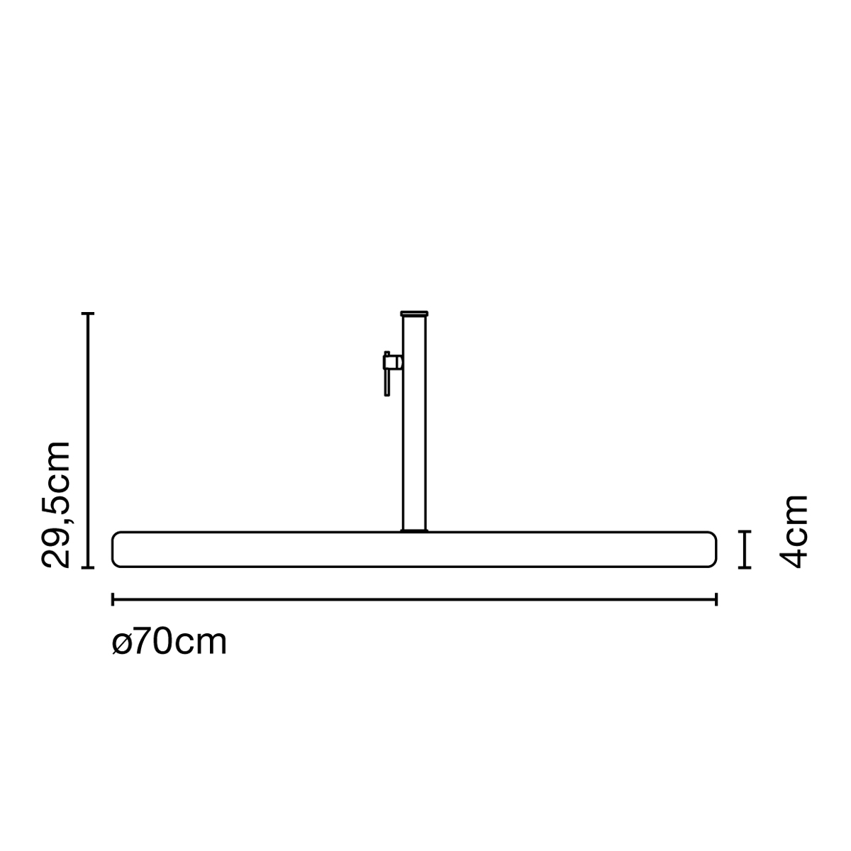Marset Jaima P307+54 IP65 LED Stehleuchte, Sockel + Schaft, Maßzeichnung