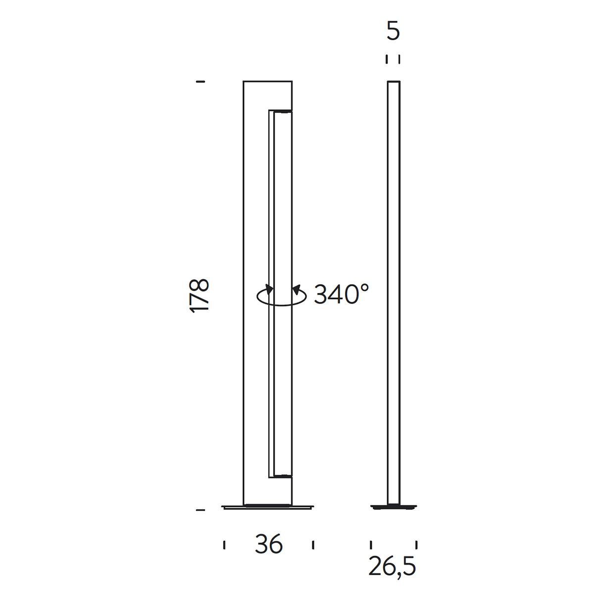 Nemo Ara LED Terra, Maßzeichnung
