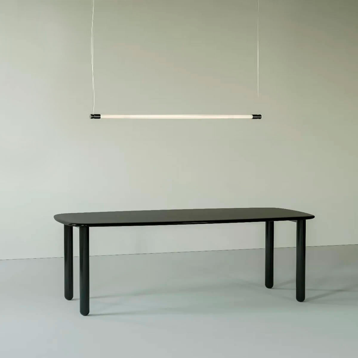 Fontana Arte Oort LED Pendelleuchte, Länge: 148 cm, Nickel schwarz