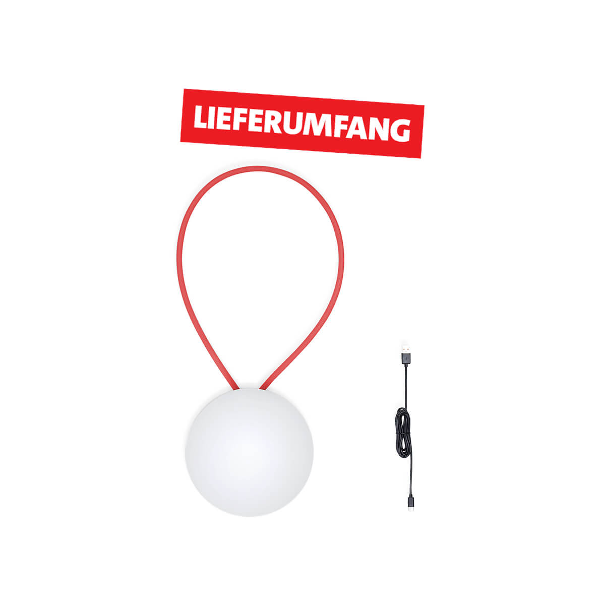 Fatboy Bolleke LED Akku-Pendelleuchte, Lieferumfang
