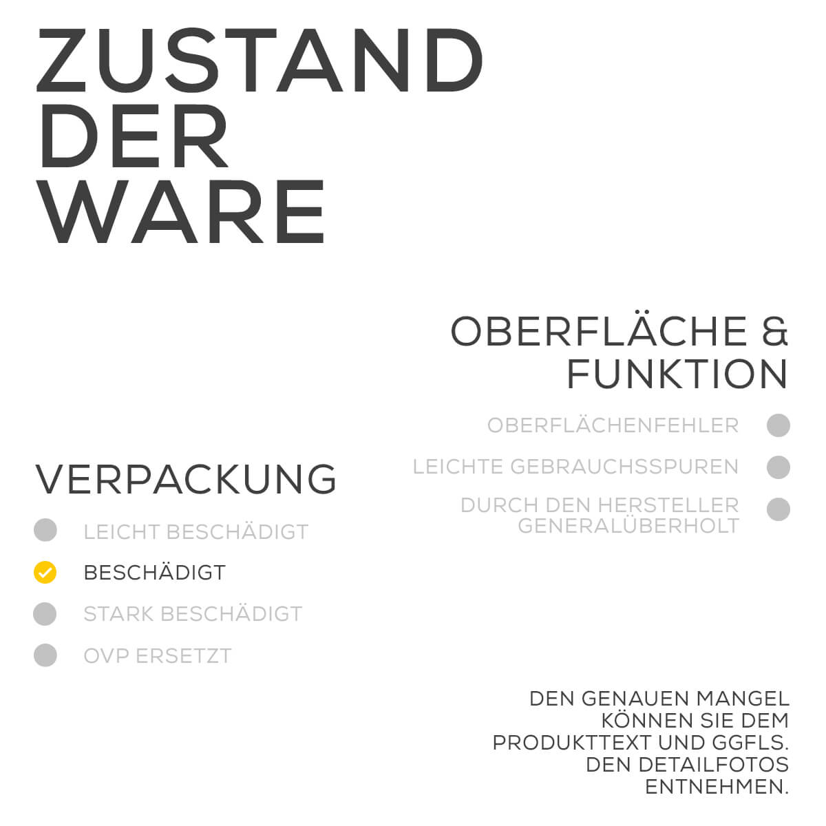 Zustand der Ware