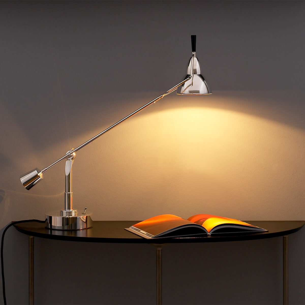 Tecnolumen EB 28 Schreibtischleuchte, Metall versilbert (90er Auflage)