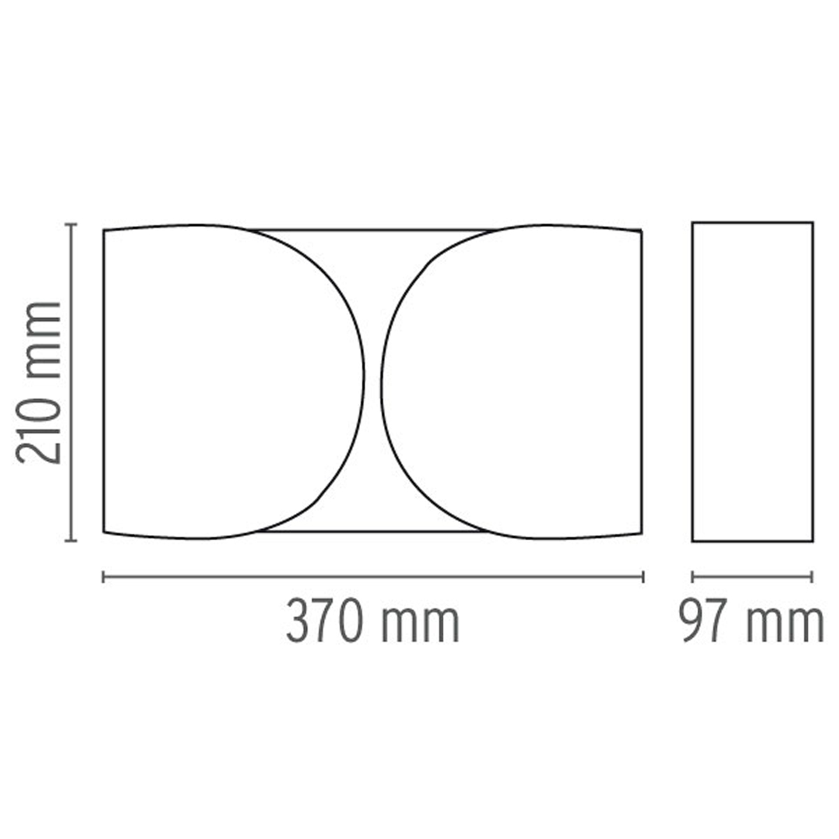 Flos Foglio Wandleuchte, Maßzeichnung