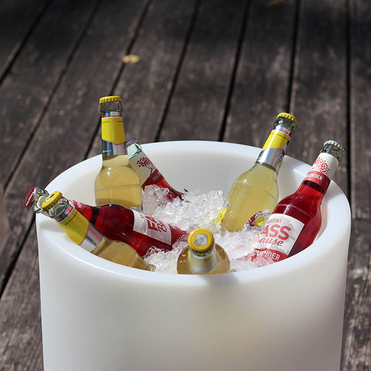 8 seasons design Shining Drum Dekoleuchte, weiß, auch als Getränkekühler nutzbar