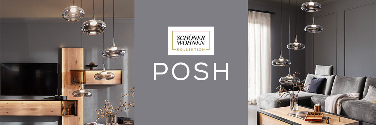 Schöner Wohnen Kollektion Posh pendant lights above a modern living area
