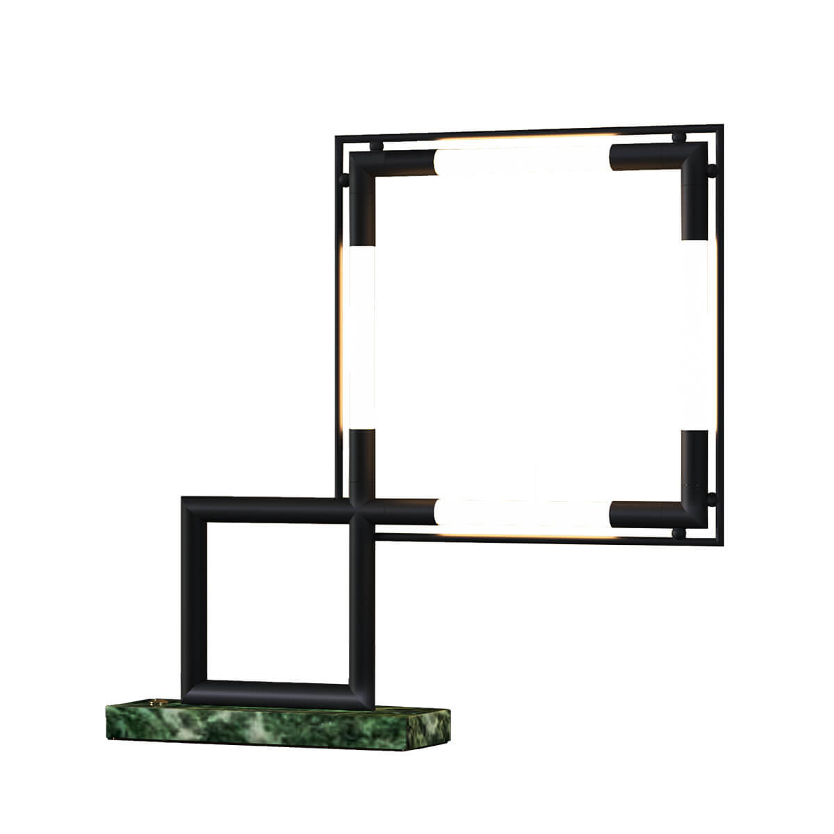 Lumen Center Quadro LED Tischleuchte, schwarz matt: Verde Alpi