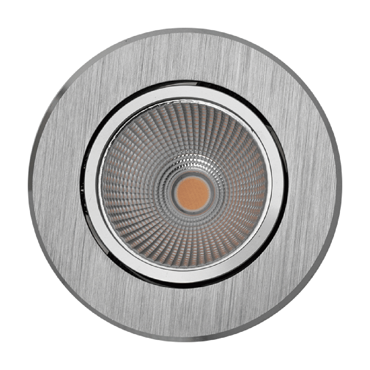 MOBiDIM COB Classic R LED Einbaustrahler, Dim-to-Warm, Alu gebürstet, poliert