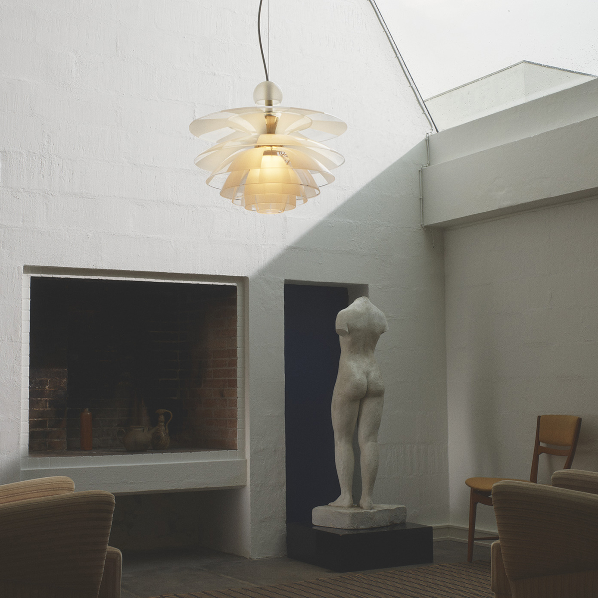 Louis Poulsen PH Septima Pendelleuchte, Messing, Glas: klar / matt