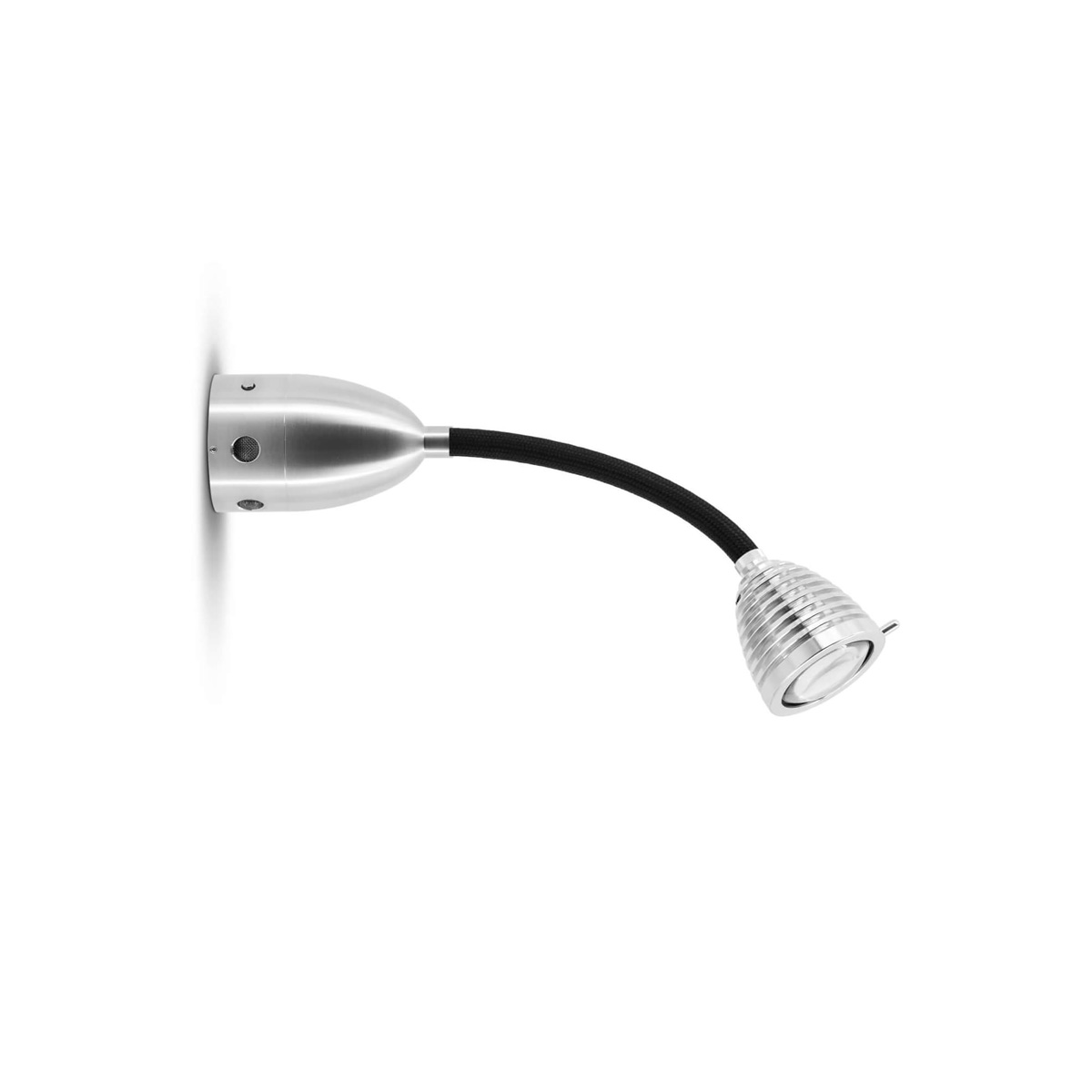Less'n'more Athene LED Wand- / Deckenstrahler, Flexwelle: kurz, Flexwelle: Textil schwarz