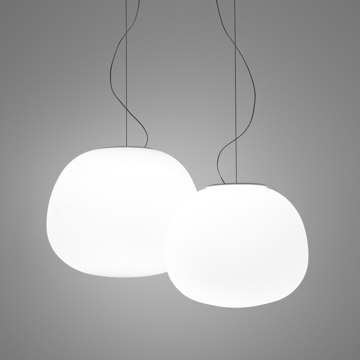 Fabbian Lumi Mochi Pendelleuchte, Ø: 38 cm, weiß, und Ø: 45 cm, weiß