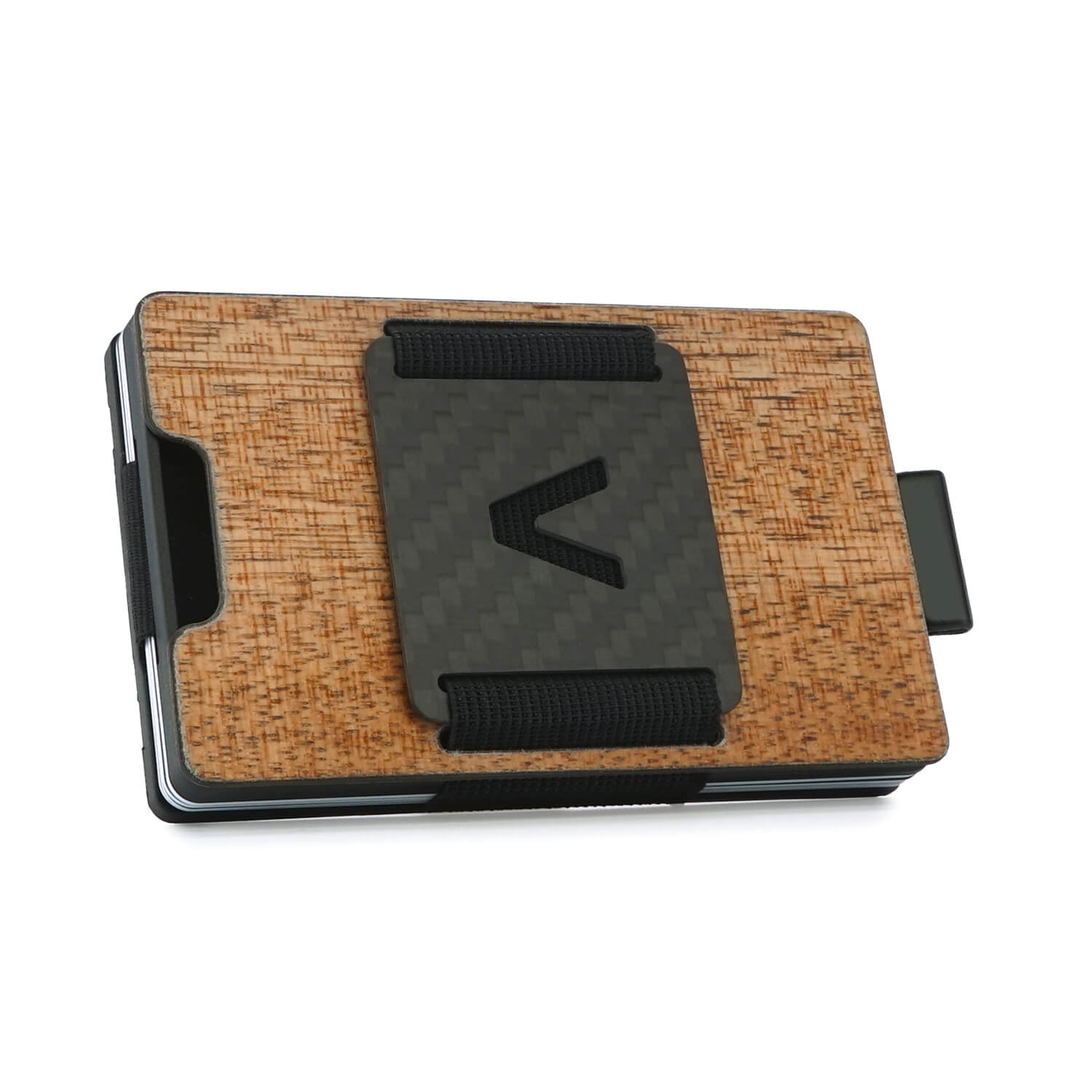 Aviator Wallet Wood x Carbon Fiber Slide Slim Wallet Geldbörse, inkl. Carbon Fiber Cash Clip (Rückseite)