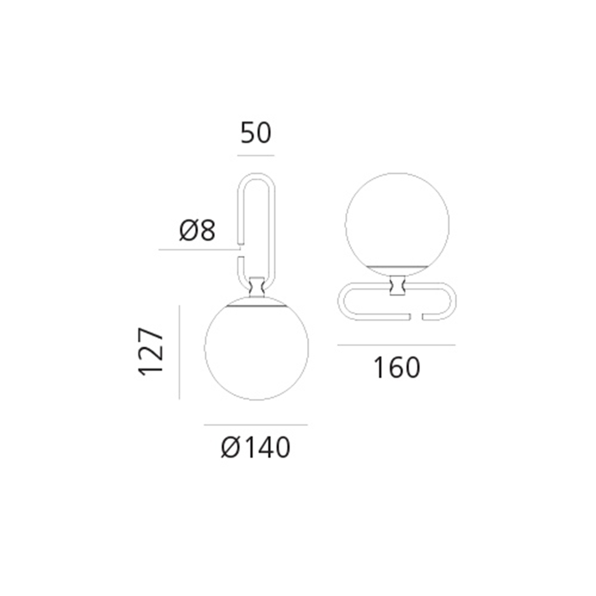 Artemide Design nh 1217 Sospensione / Tavolo, Maßzeichnung
