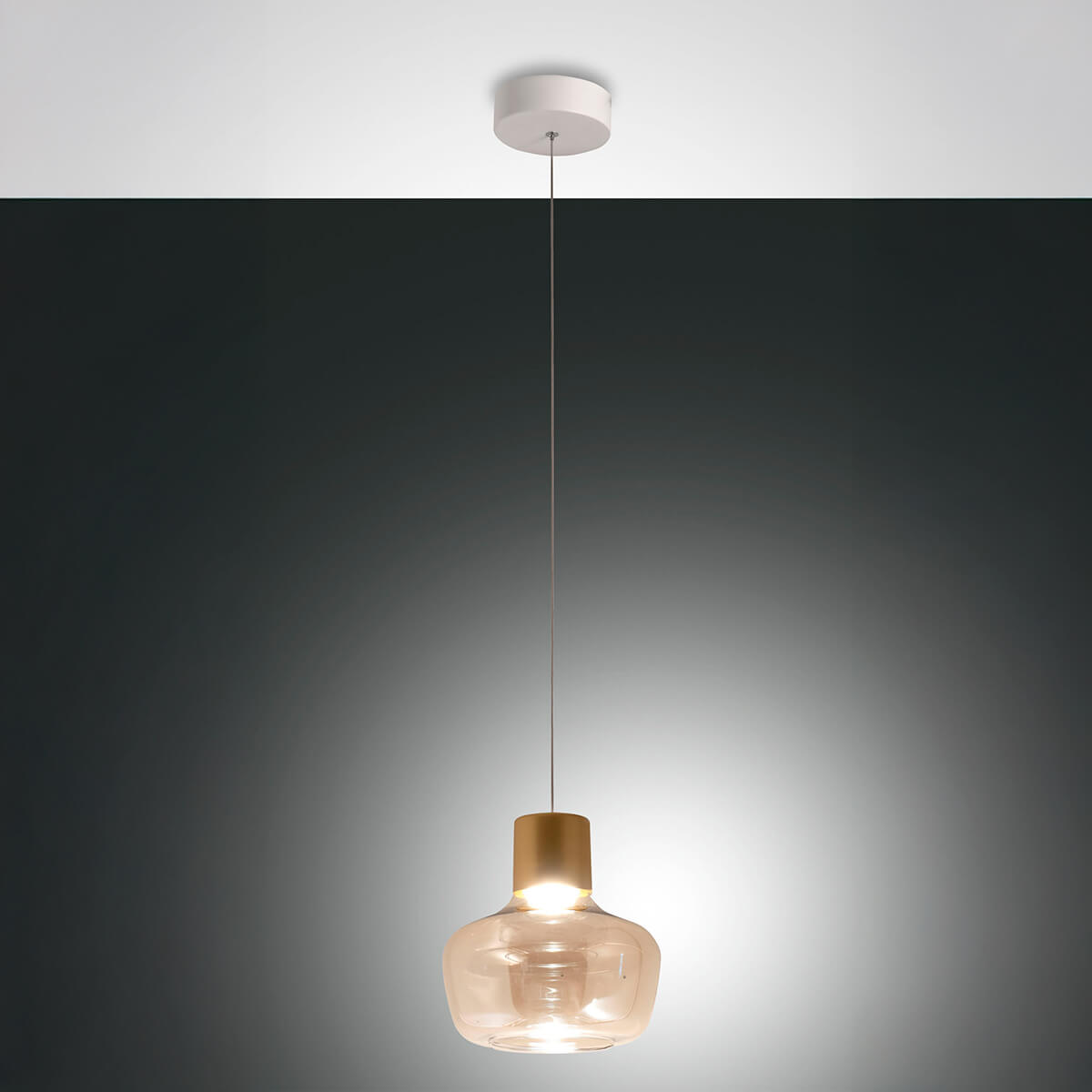 Fabas Luce Kino LED Pendelleuchte, 1-flg., cognac