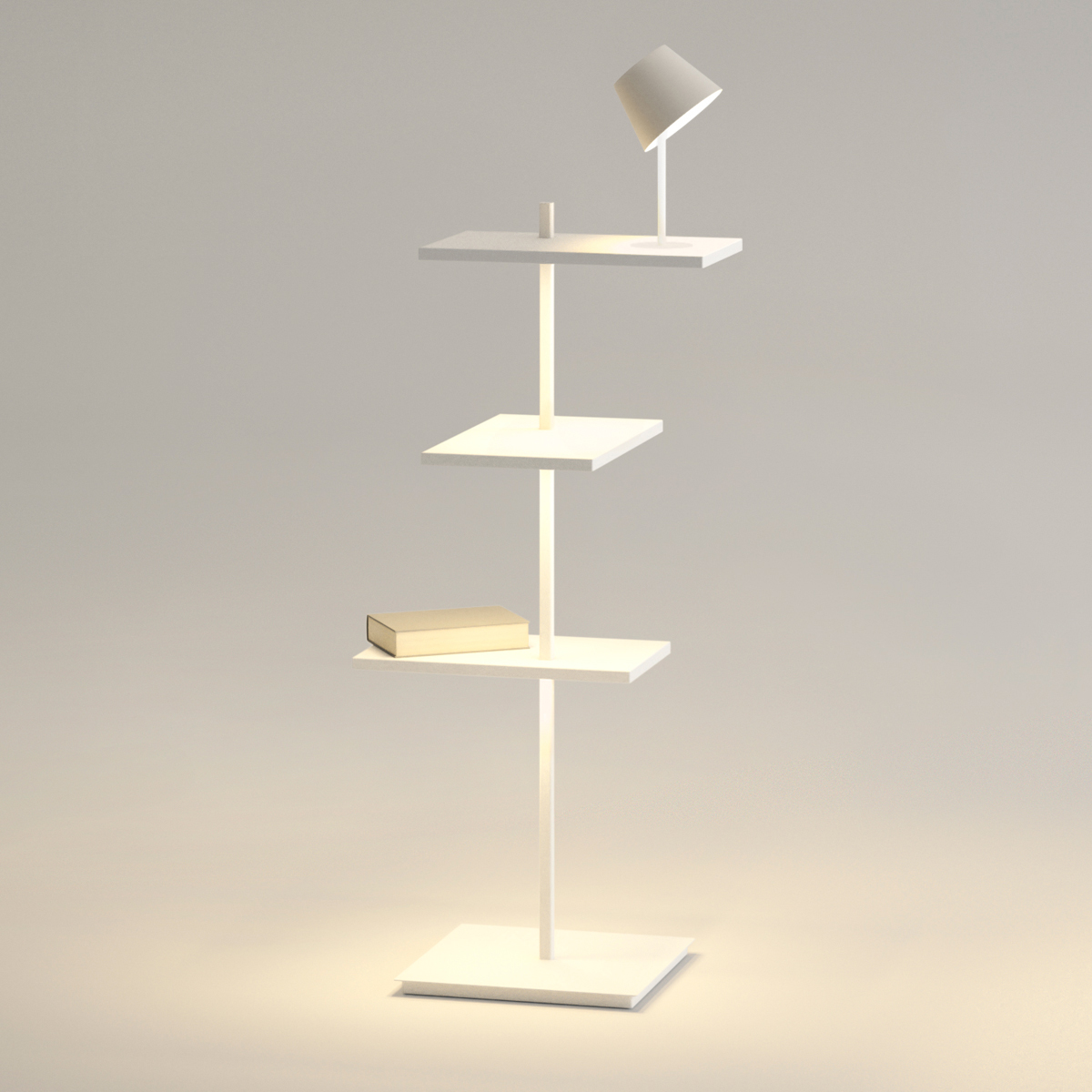 Vibia Suite 6012 Stehleuchte, mit Leselicht, weiß matt (Dekoration nicht inbegriffen)