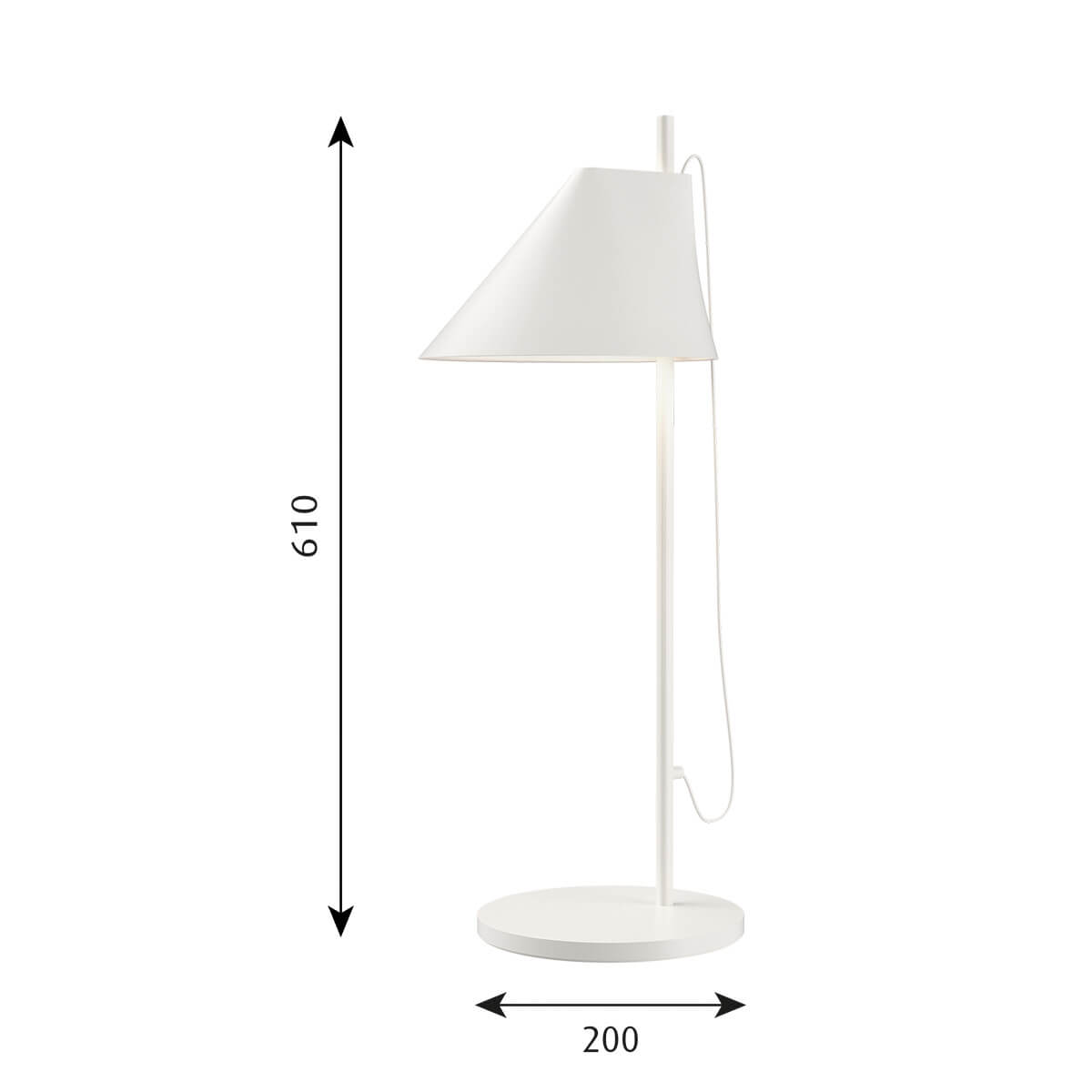 Louis Poulsen Yuh LED Tischleuchte, Maßzeichnung