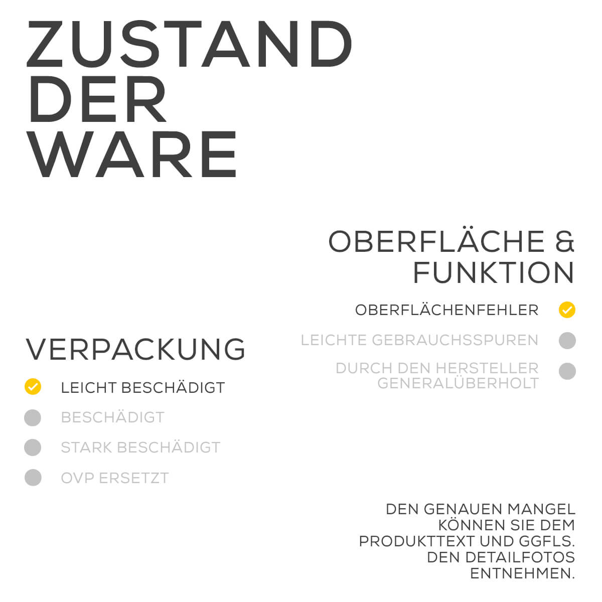 Zustand der Ware