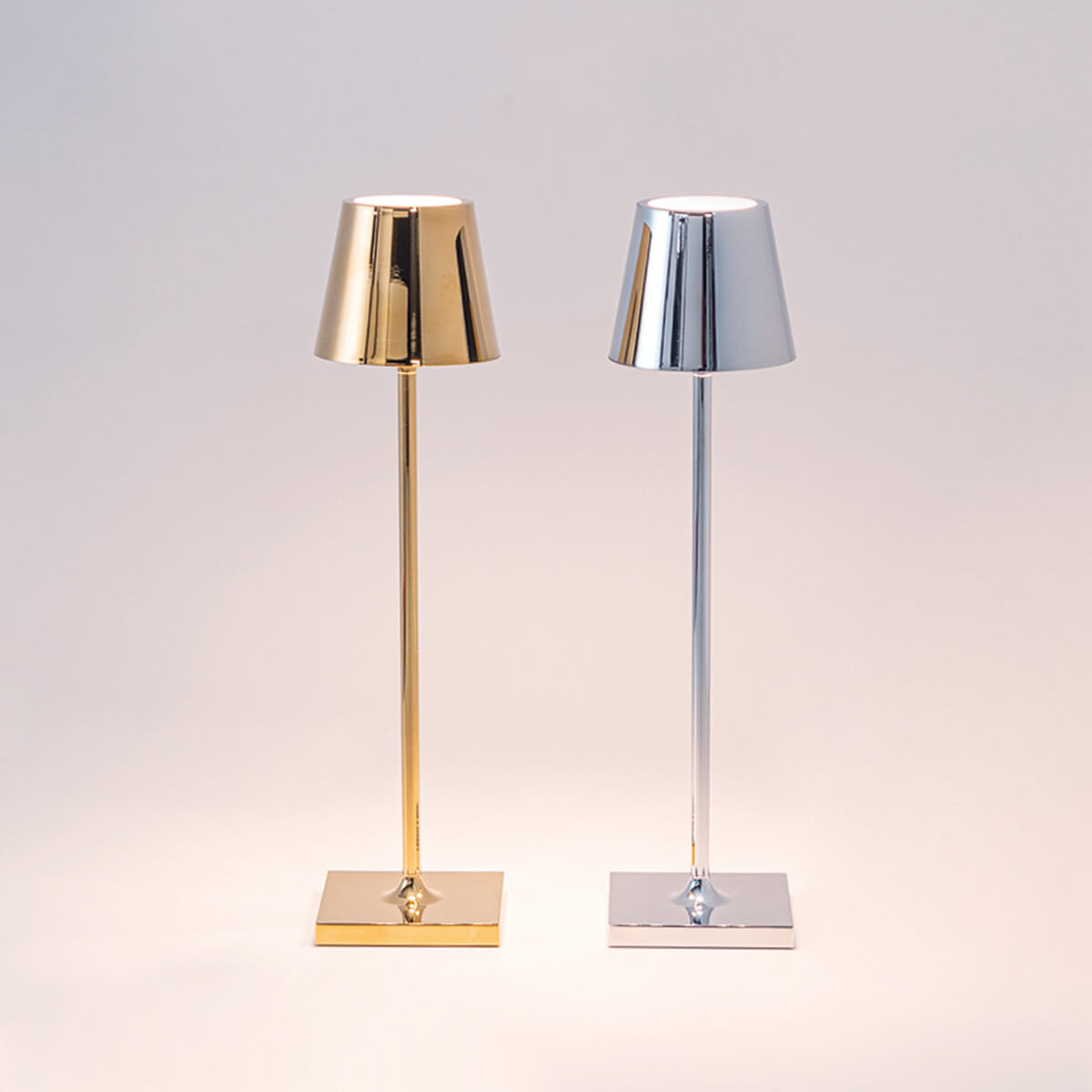 Zafferano AiLati Poldina micro Pro LED Akkuleuchte, Gold glänzend und Chrom glänzend