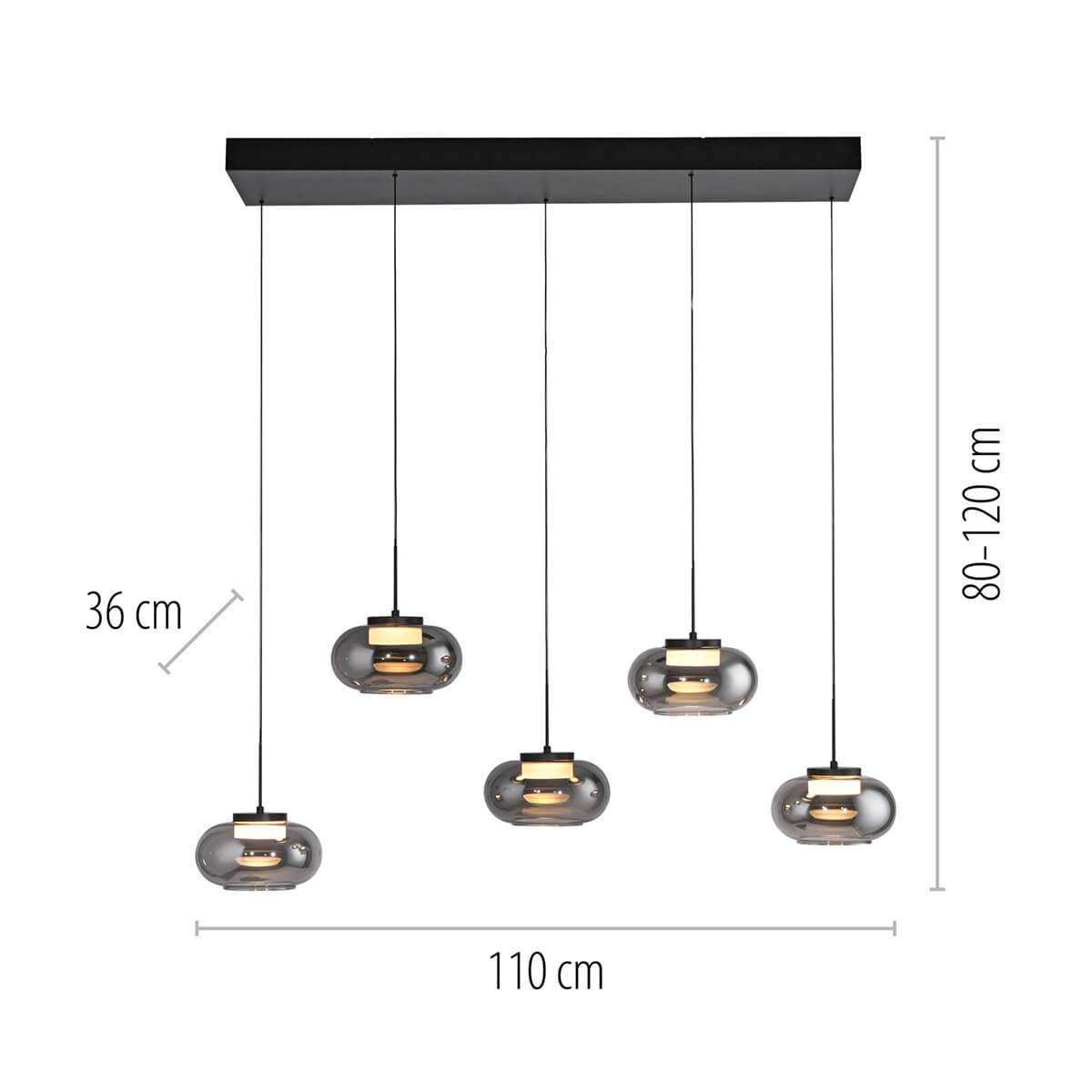 Sia LED Pendelleuchte, 5-flg.