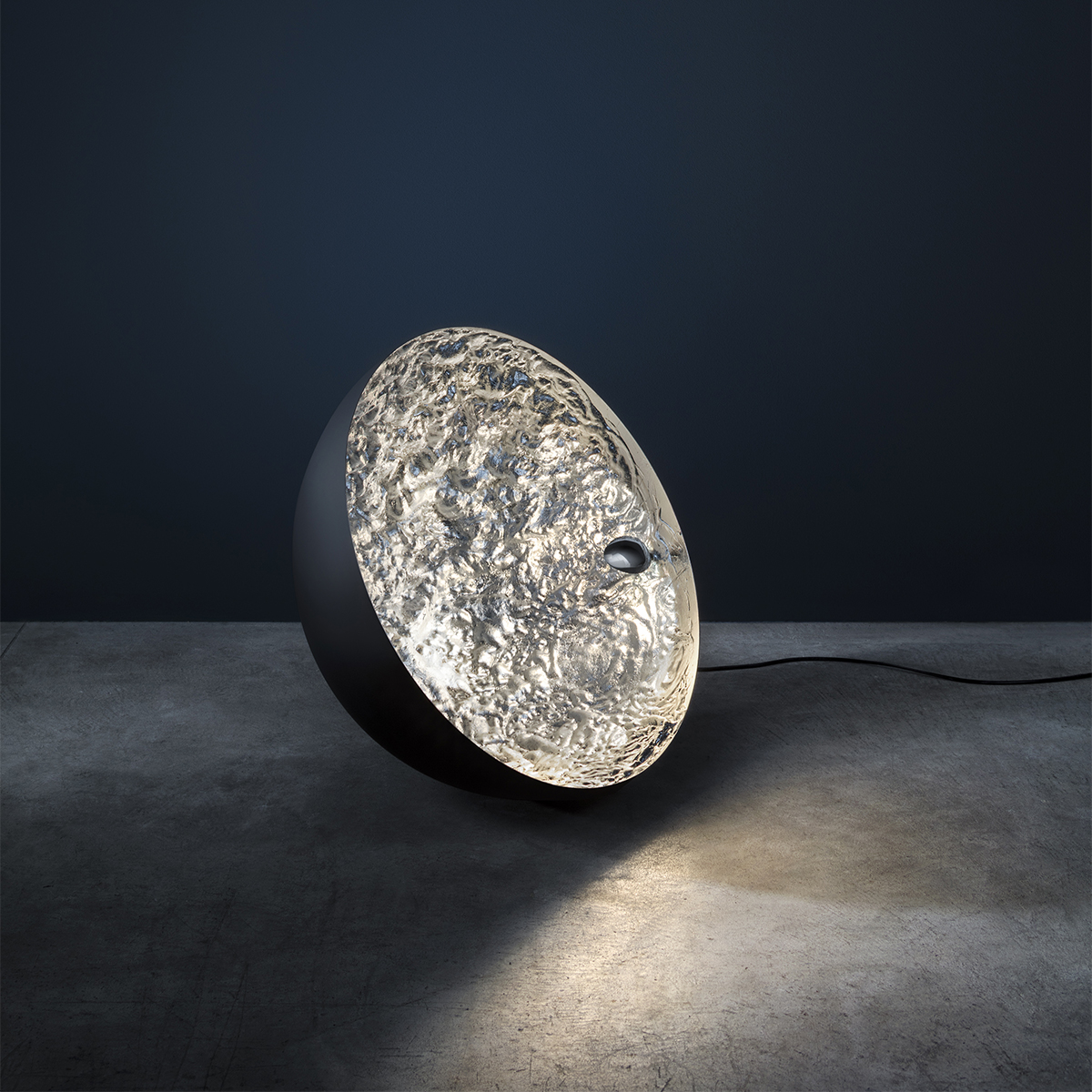 Catellani & Smith Stchu-Moon 01 Bodenleuchte, Ø: 40 cm, schwarz / Silber