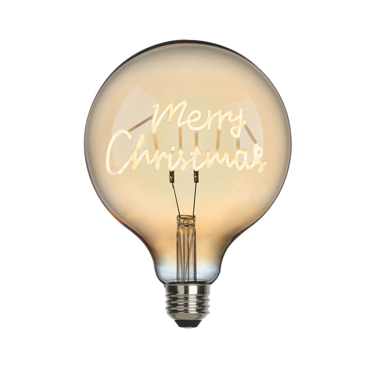Merry Christmas LED Filament Globelampe E27 Amber, 1,5 W 2000 K