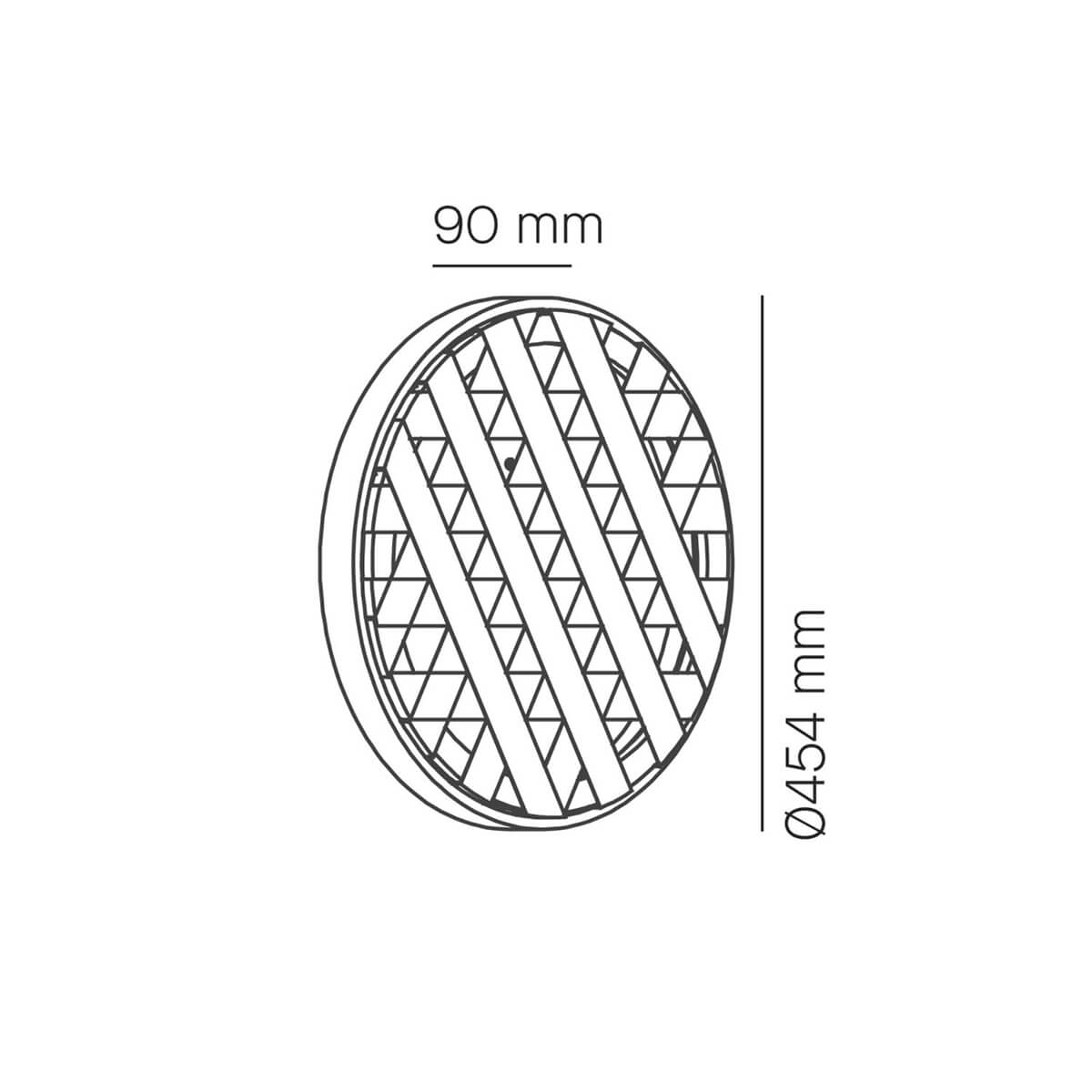 Milan, Loom LED Wandleuchte, Ø: 45,4 cm, Maßzeichnung