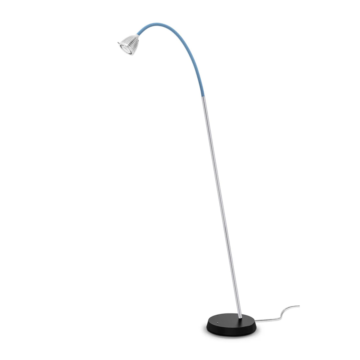 Less'n'more Athene LED Stehleuchte, Flexwelle: Textil blau