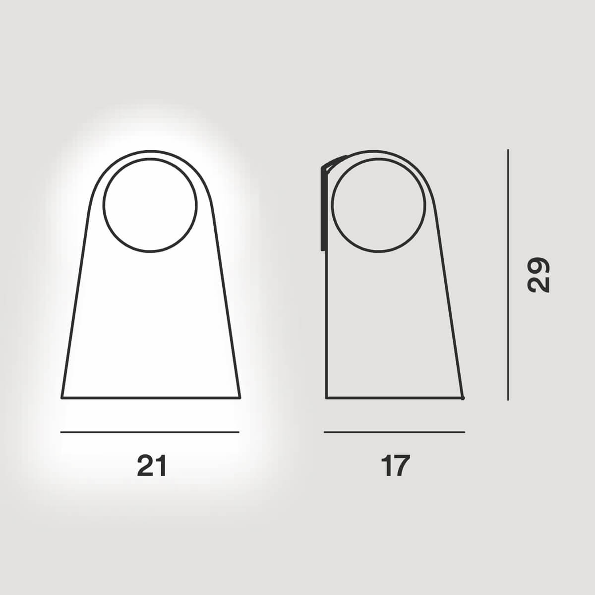 Foscarini Satellight Parete, Maßzeichnung