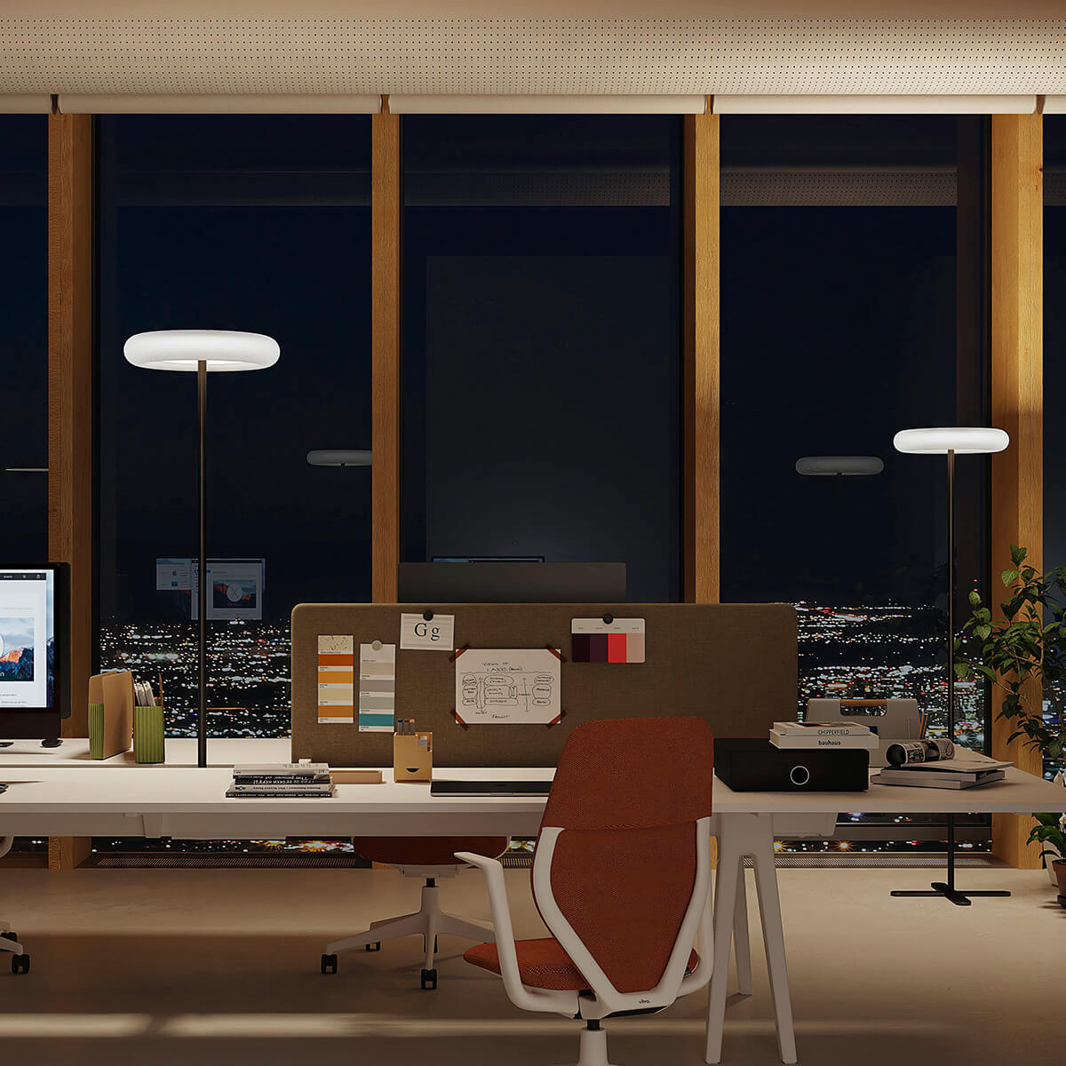 Belux Oto-10 LED Stehleuchte, mit Dimmer, schwarz matt